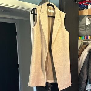 Love Tree Sleeveless Longline Vest in Cream